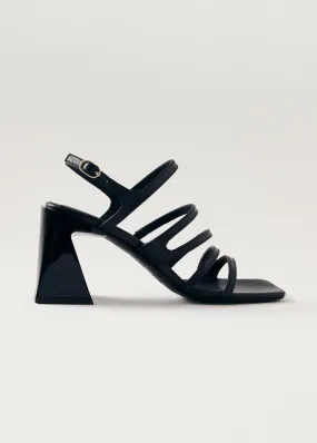 Aubrey Total Black Leather Sandals