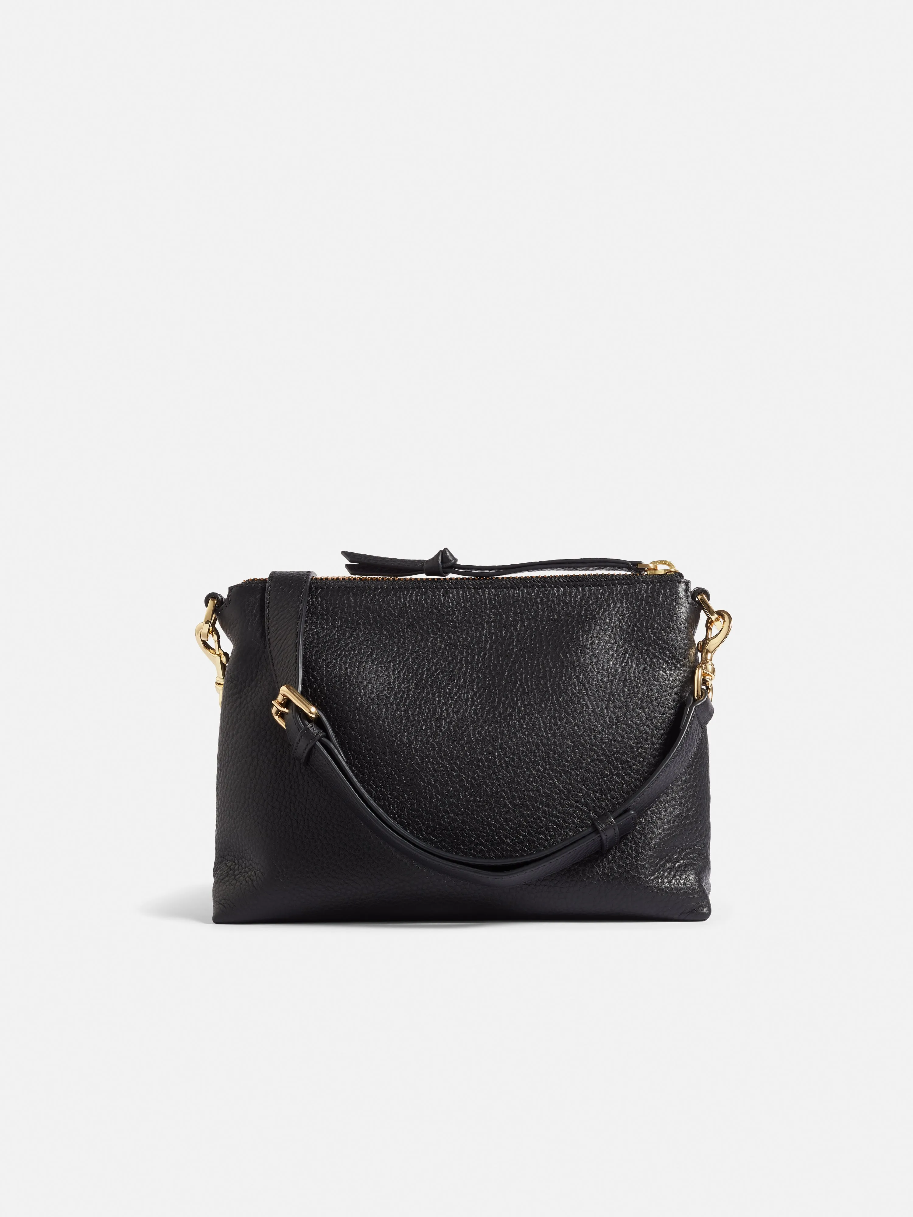 Ava Pebble Leather Crossbody | Black