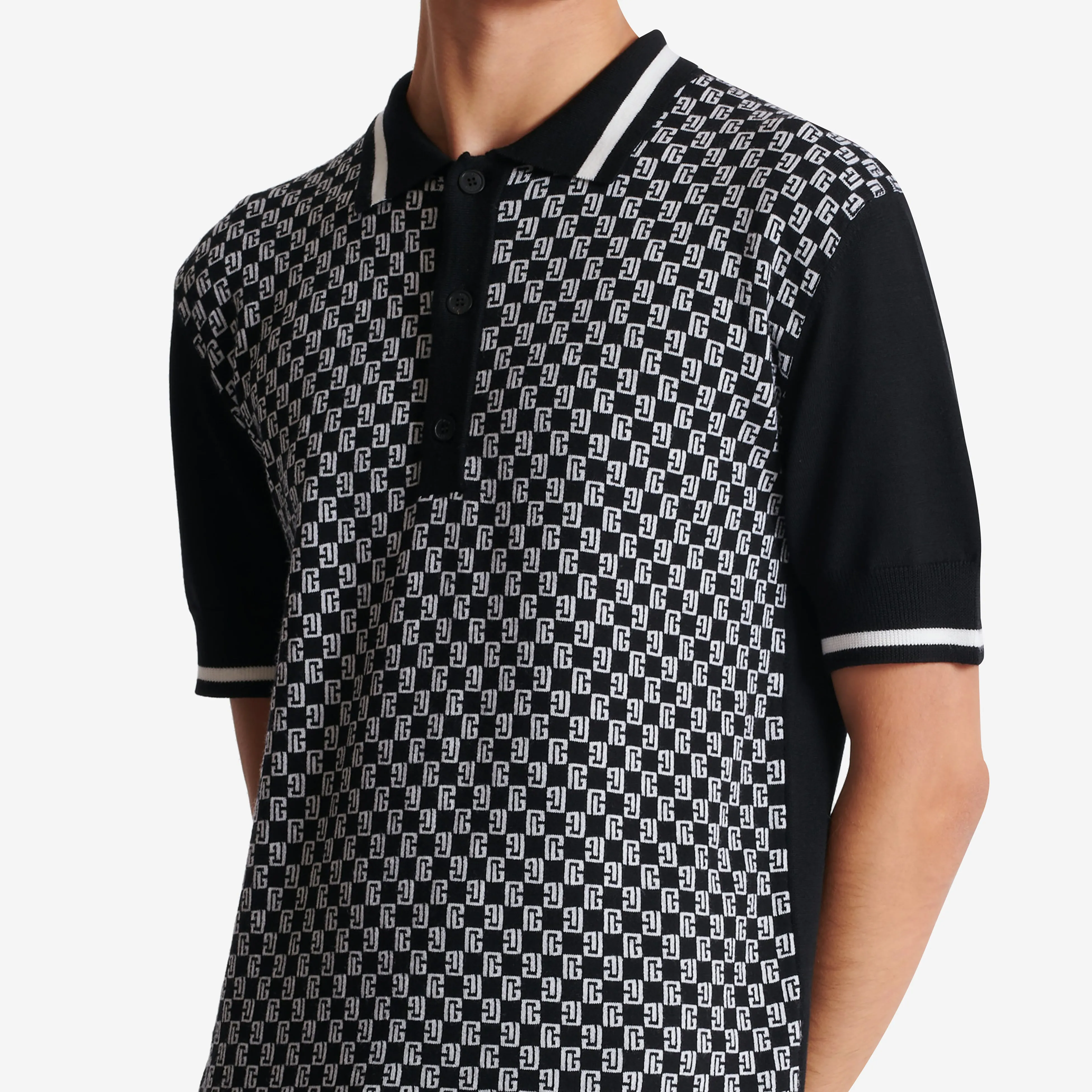 Balmain Mini Monogram Polo Shirt