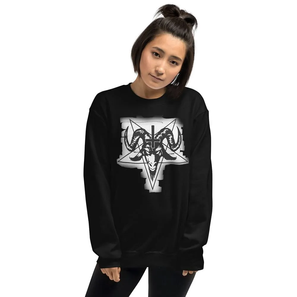 Baphomet Sweatshirt / Soft Goth Clothing / Pentacle / Ankh / Plus Size