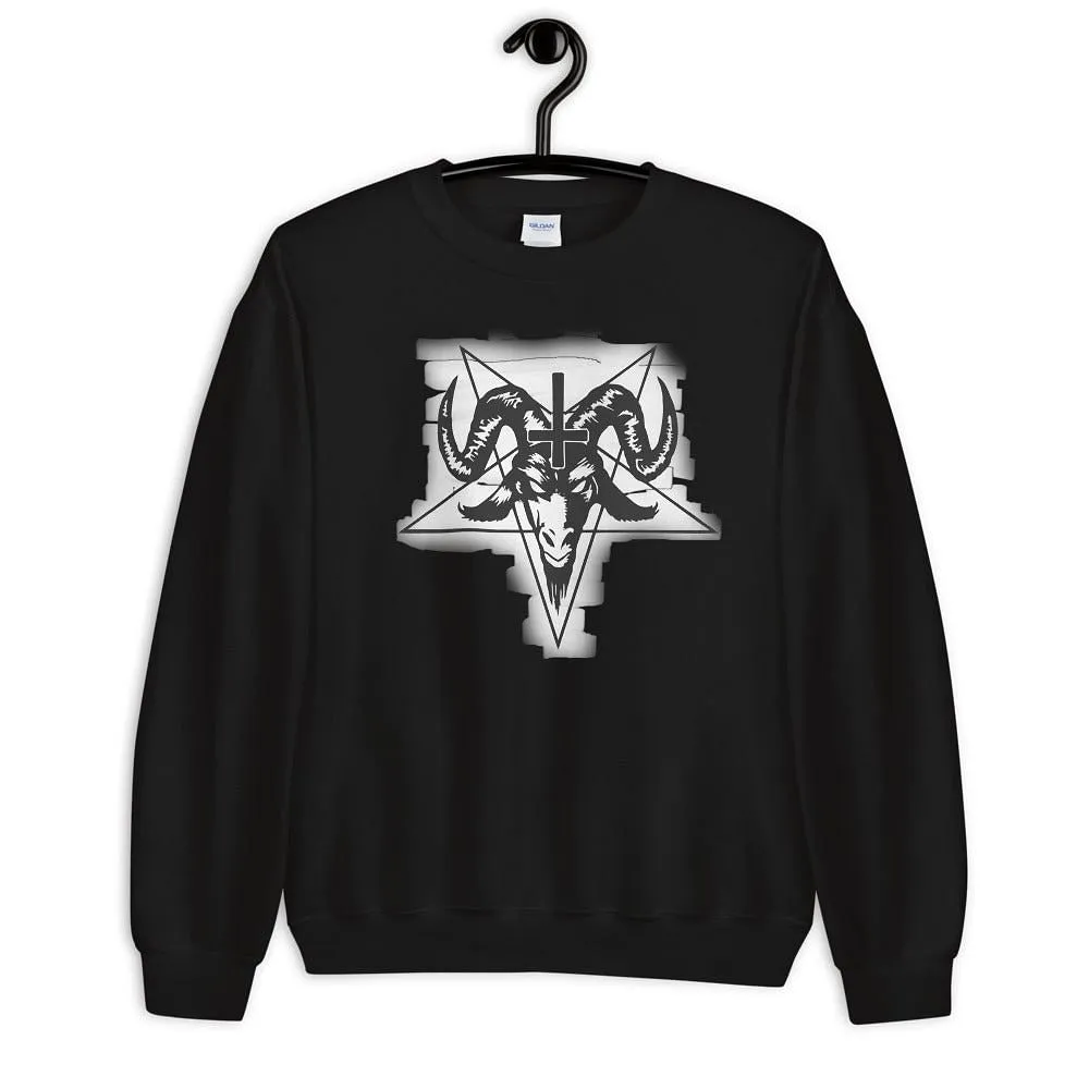 Baphomet Sweatshirt / Soft Goth Clothing / Pentacle / Ankh / Plus Size