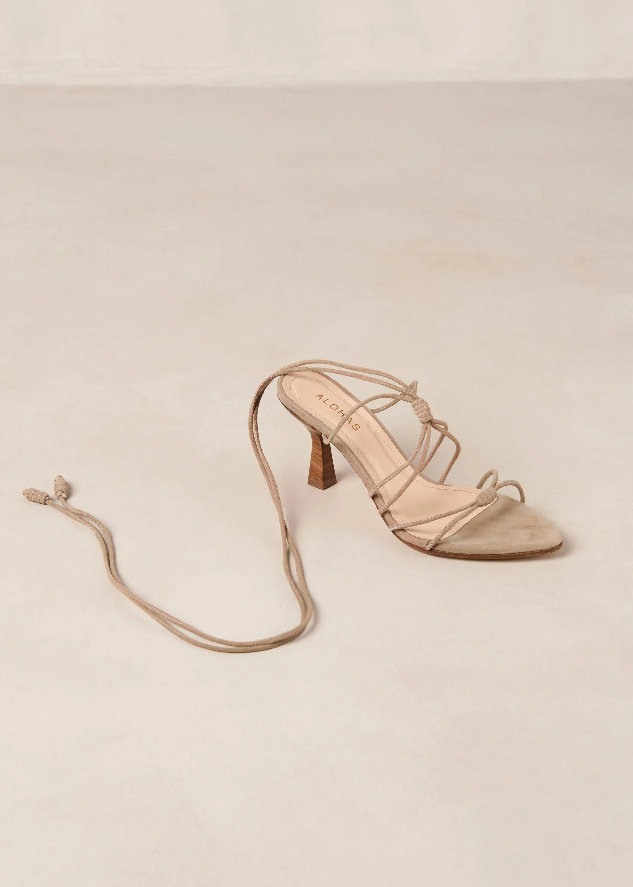 Belinda Suede Beige Leather Sandals