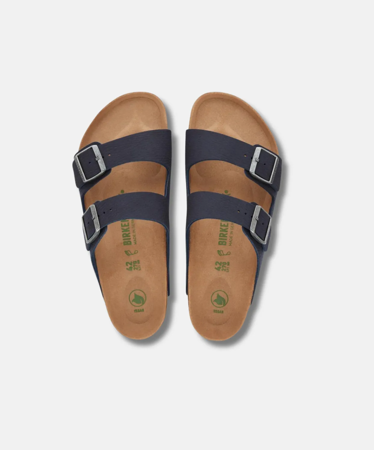 Birkenstock Arizona BirkiBuc Desert Dust Indigo Blue Vegan Sandals