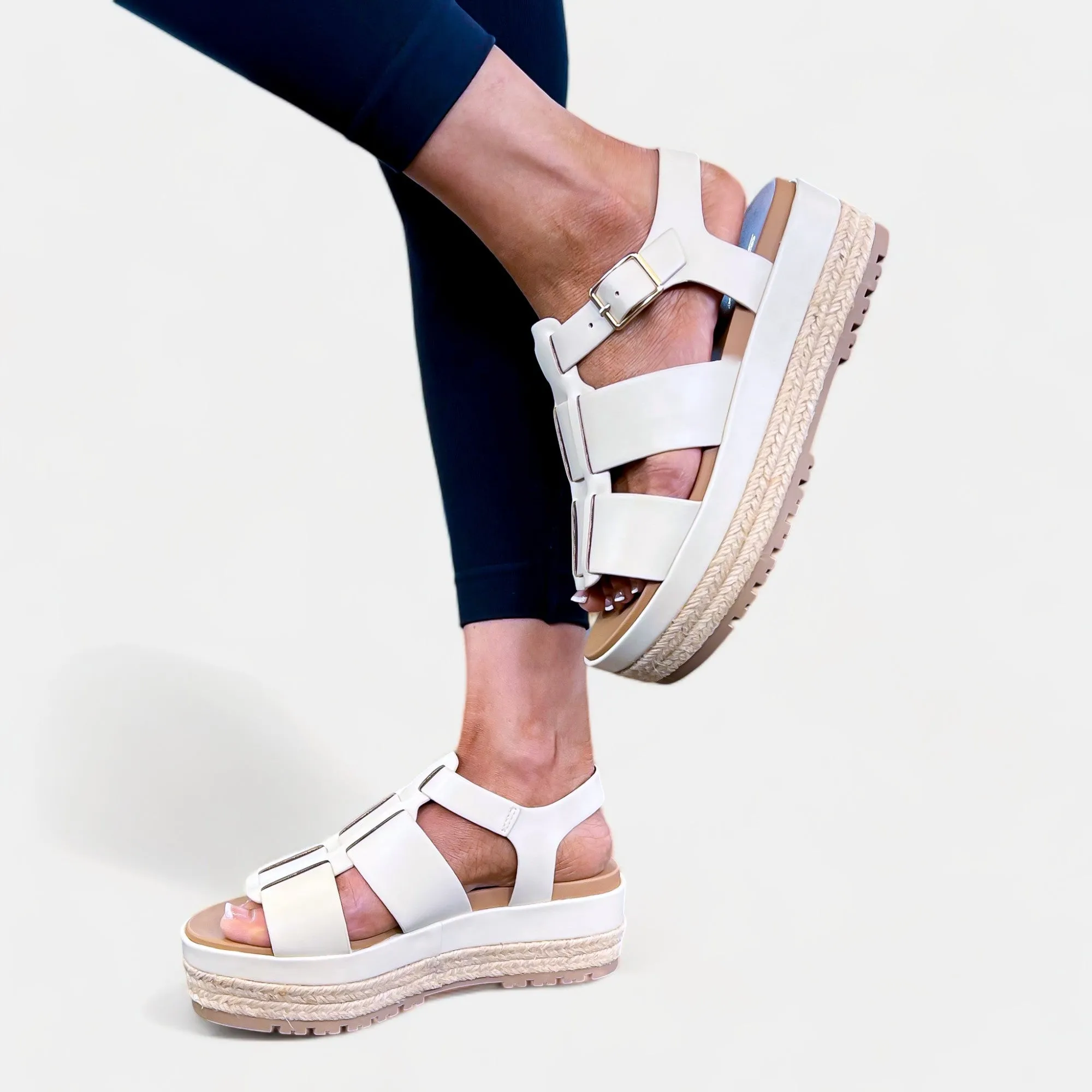 Bone Gladiator Platform Sandals