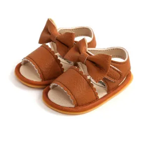 Bow PU Leather Sandals