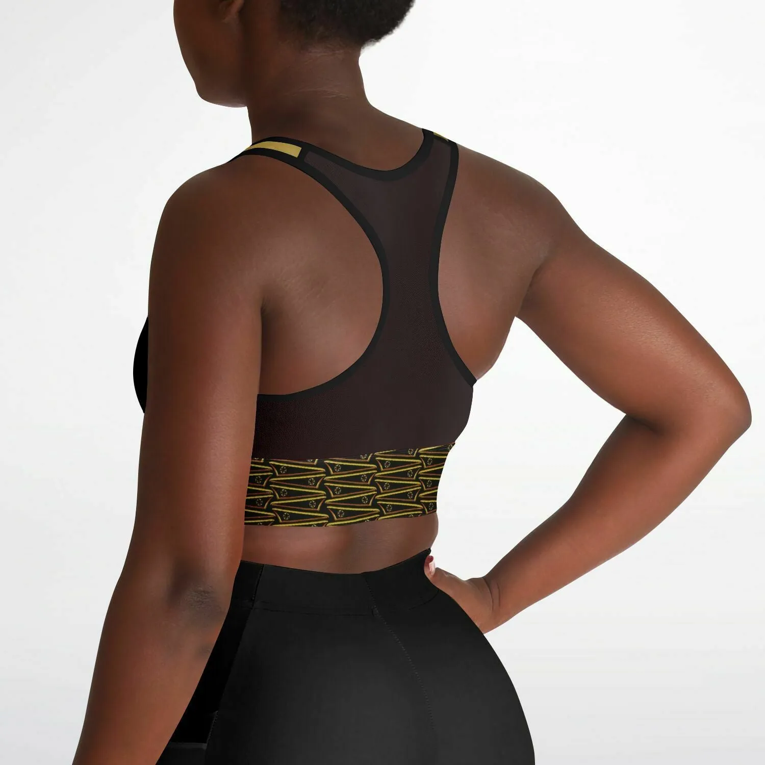 BREWZ Elected Designer Mesh Padded Sports Bra