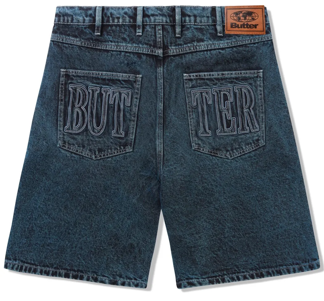 Butter Goods Applique Denim Jorts / Acid Indigo