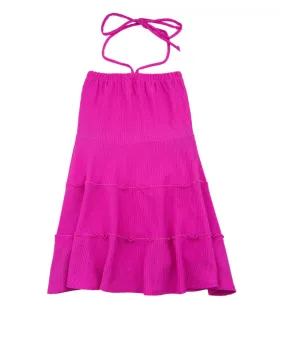 By Debra Girls Hot Pink Halter 3 Tier Dress