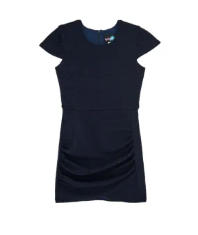 By Debra Girls Navy Ruched Cap Sleeve Dress