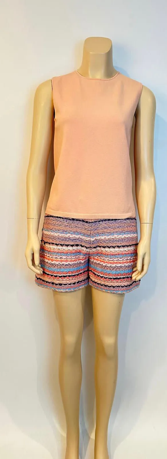 Chanel NWT 18P 2018 Spring Multicolor Stripe Woven Shorts FR 36 US 4/6