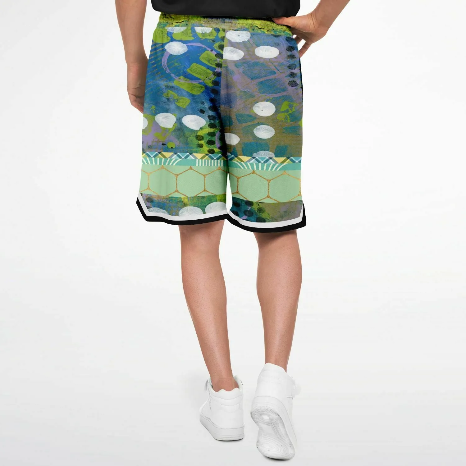 Dragonfly Abstract Print Basketball Shorts