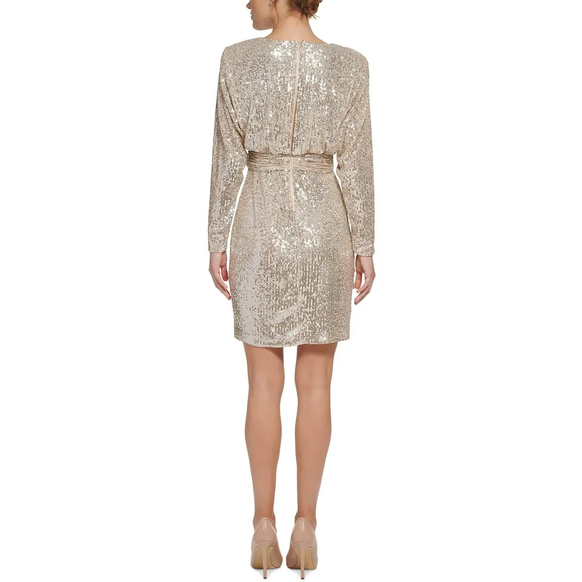 Eliza J Womens Sequined Knee-Length Cocktail And Party Dress