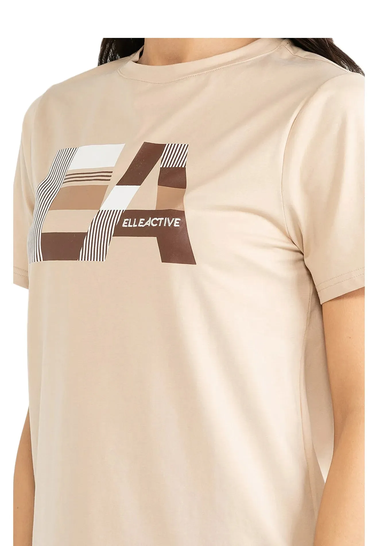 ELLE Active Color Block Logo Print Tee