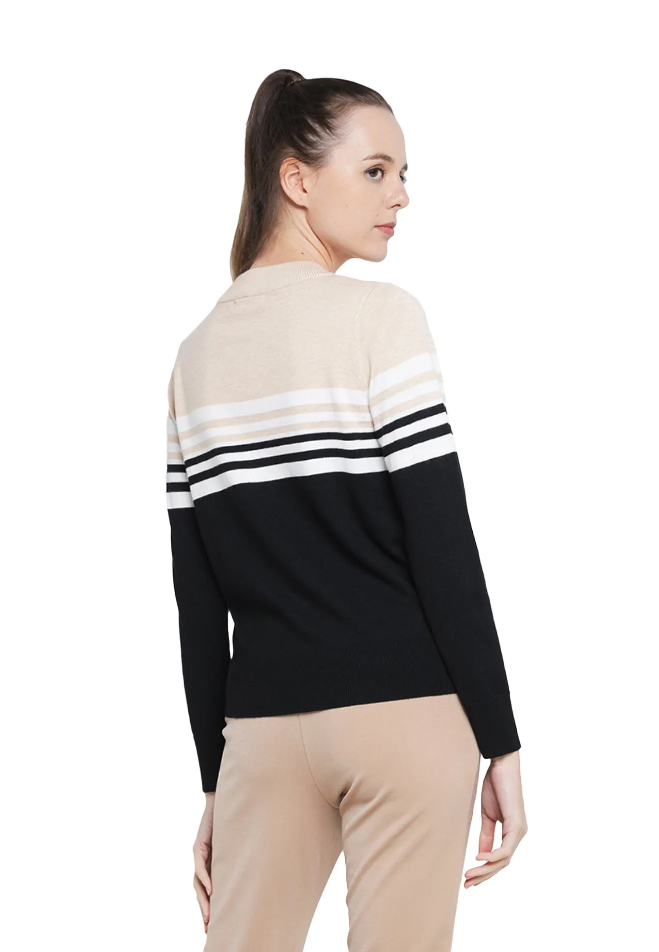 ELLE Active Round Neck Knit Sweater