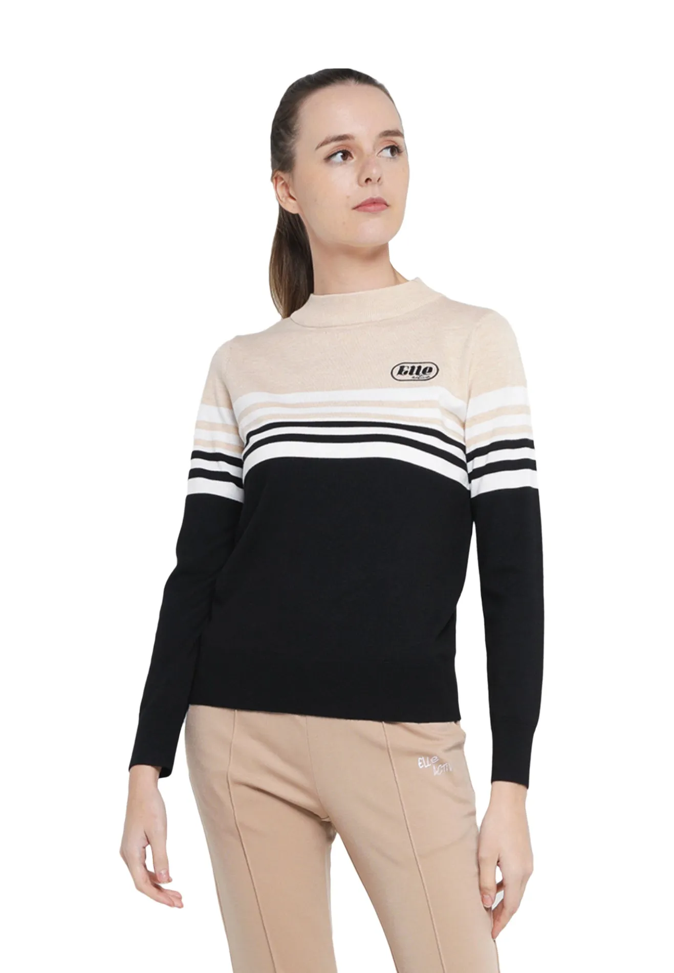 ELLE Active Round Neck Knit Sweater