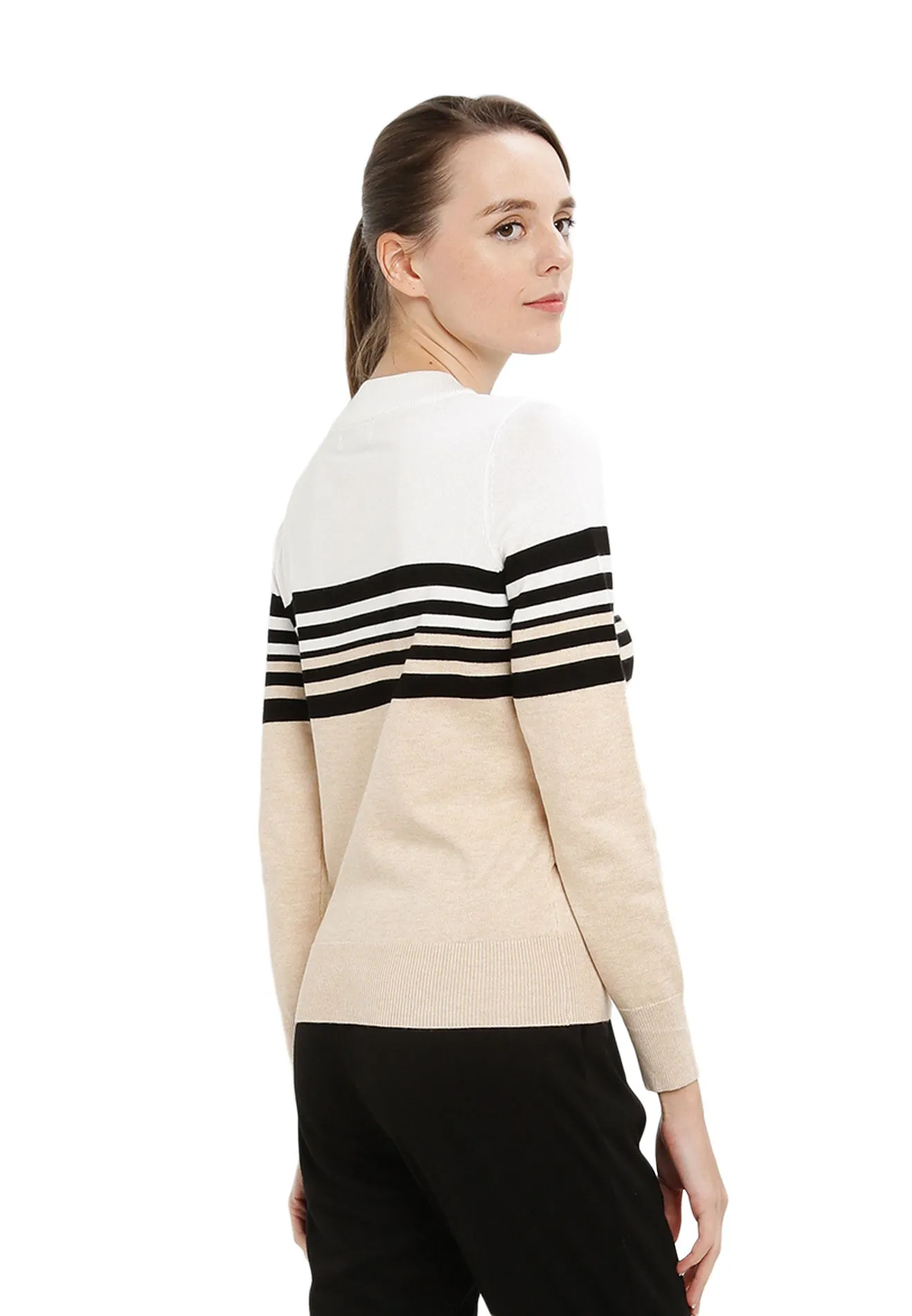 ELLE Active Round Neck Knit Sweater