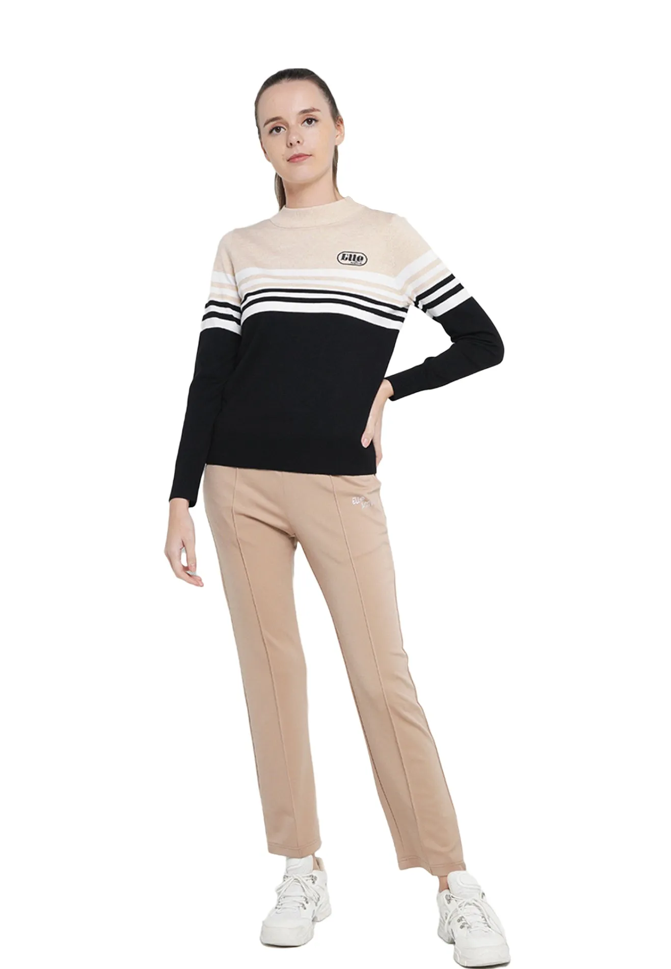 ELLE Active Round Neck Knit Sweater