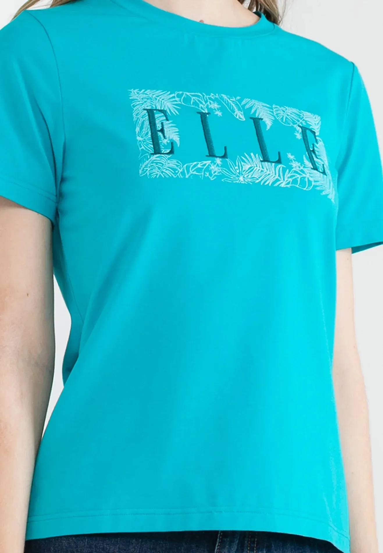 ELLE Leisure Floral Logo Graphic Tee