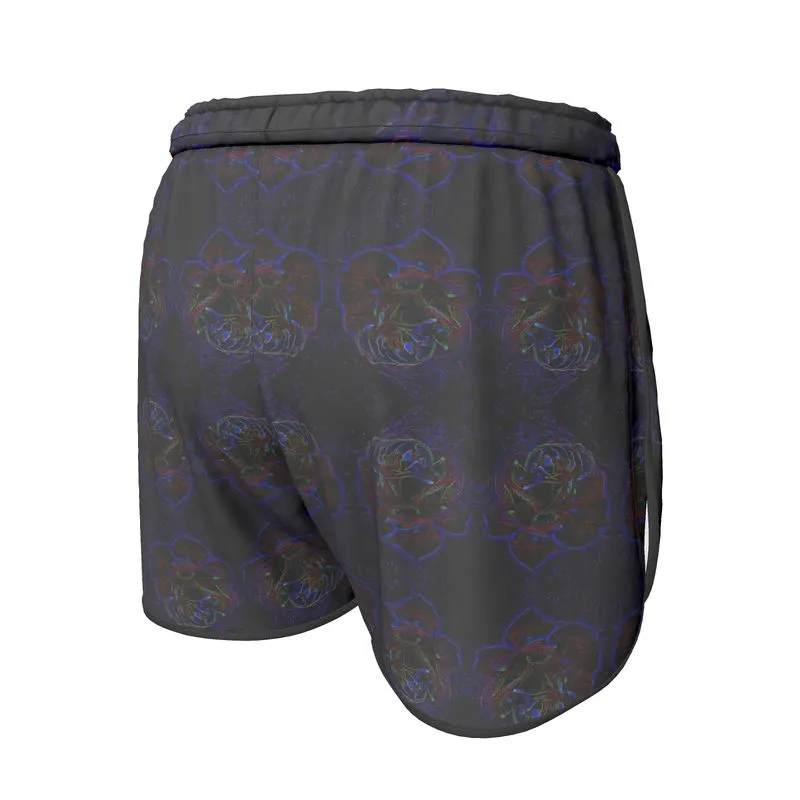 Floral Embosses: Roses 01 Patterned Ladies Designer Running Shorts