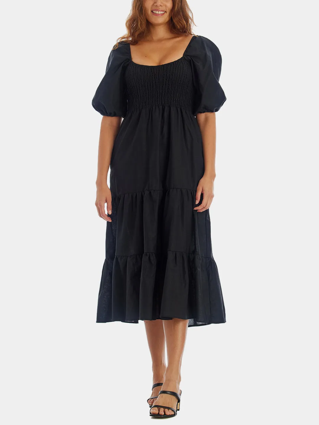 Hera Smocked Puff Sleeve Dress