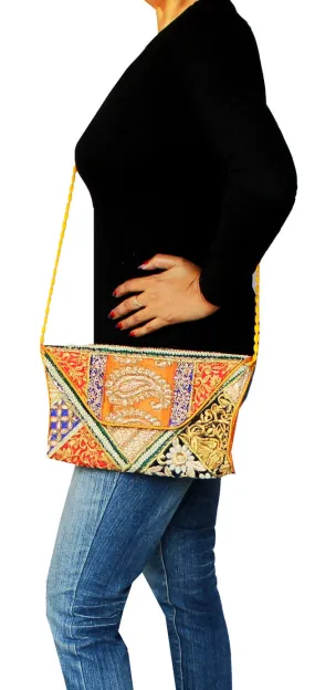 India Clothing Handcrafted Womens Cross Body Cluch Bohemian Hippie Gypsy Bag