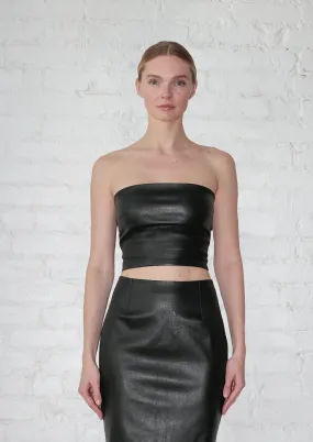 Linear Top in Stretch Leather