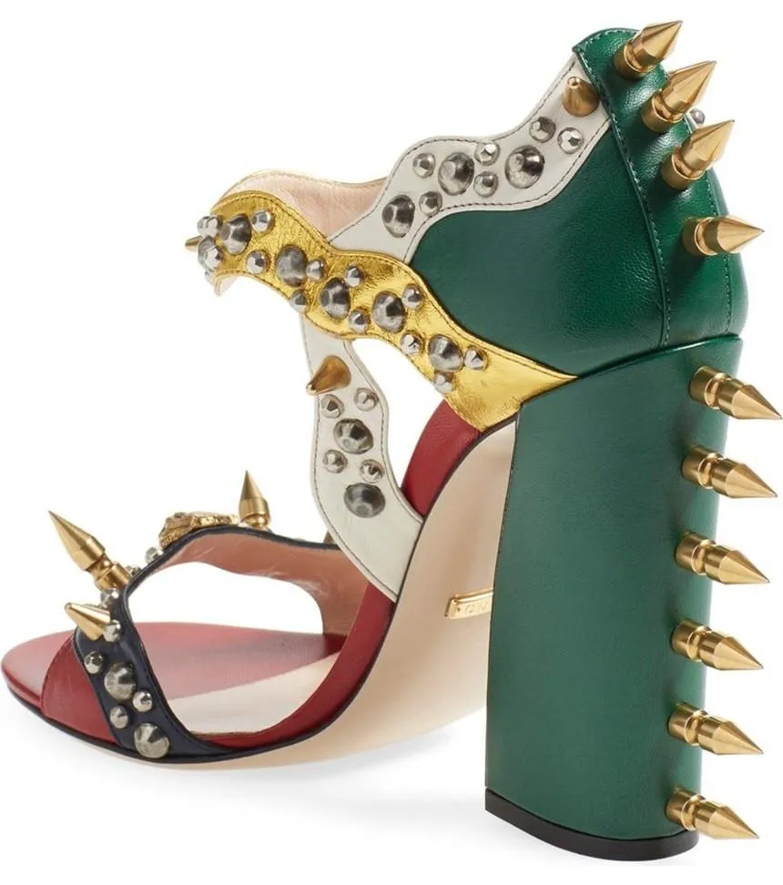 'Malin' Spike Leather Sandals