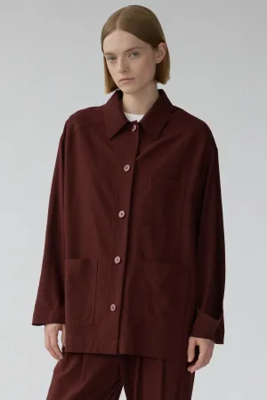 MARA JACKET - BURGUNDY - RAW SILK