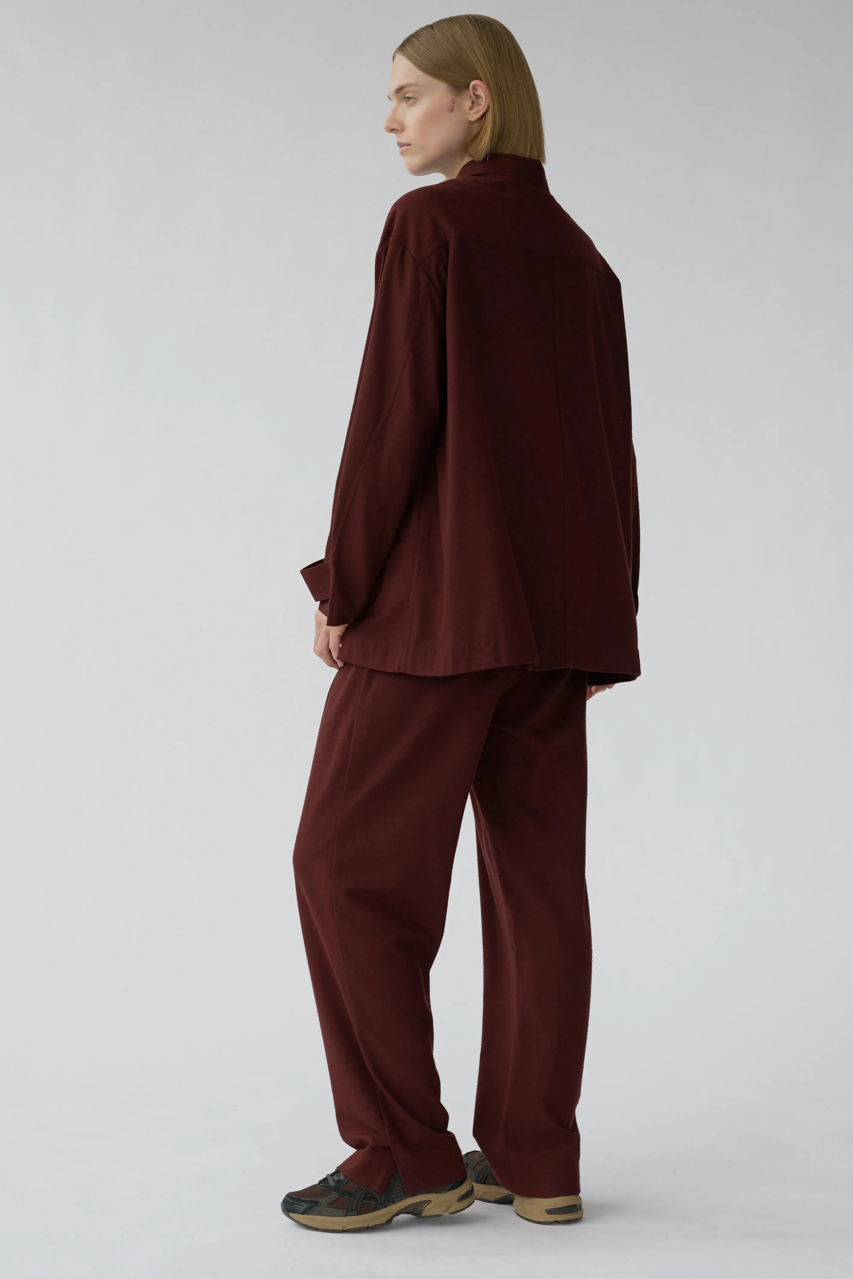 MARA JACKET - BURGUNDY - RAW SILK