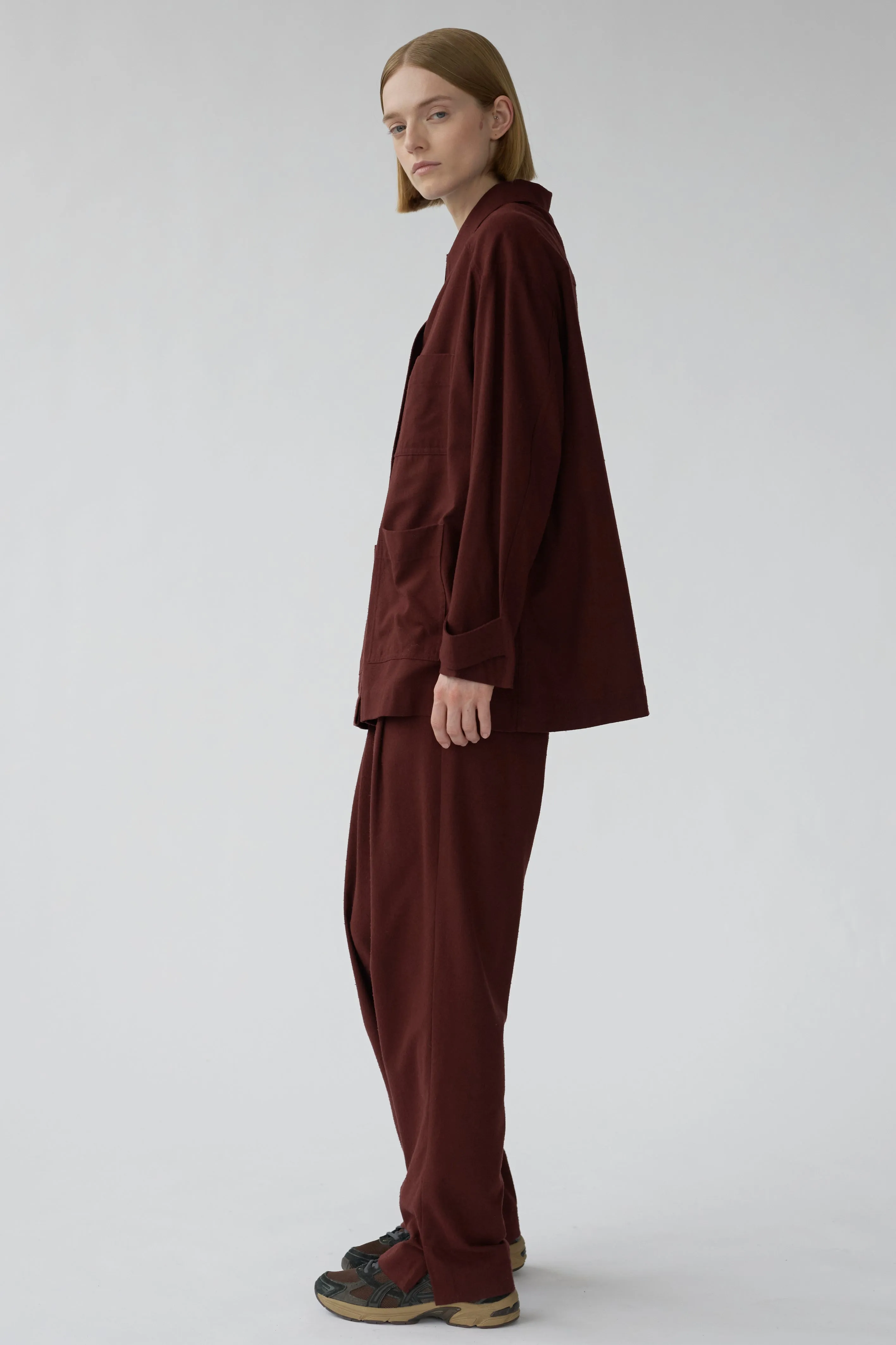 MARA JACKET - BURGUNDY - RAW SILK