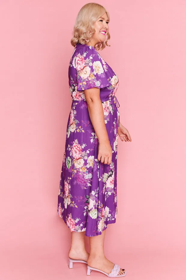 Marley Antique Purple Floral Dress