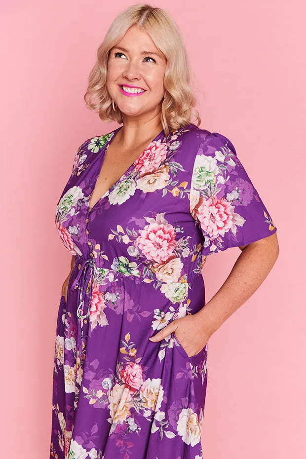 Marley Antique Purple Floral Dress