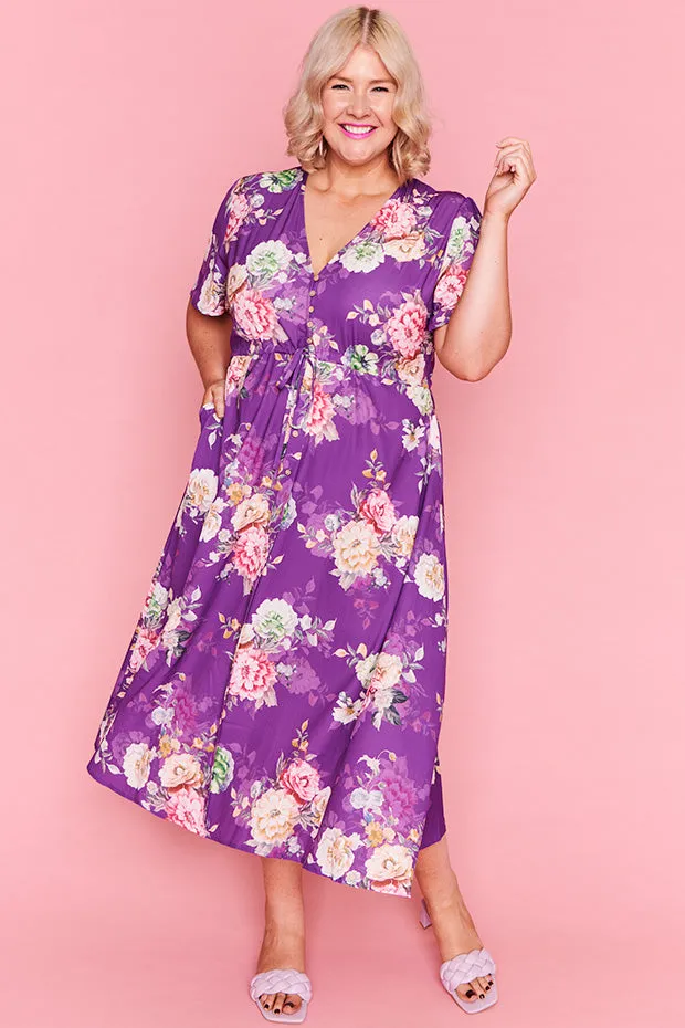 Marley Antique Purple Floral Dress