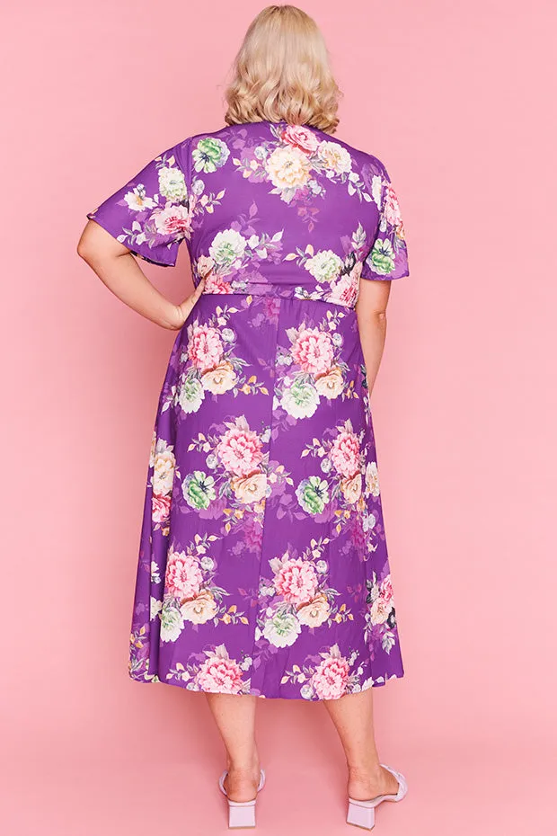 Marley Antique Purple Floral Dress