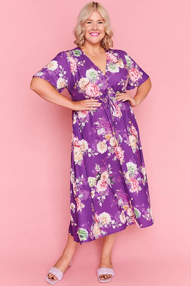 Marley Antique Purple Floral Dress