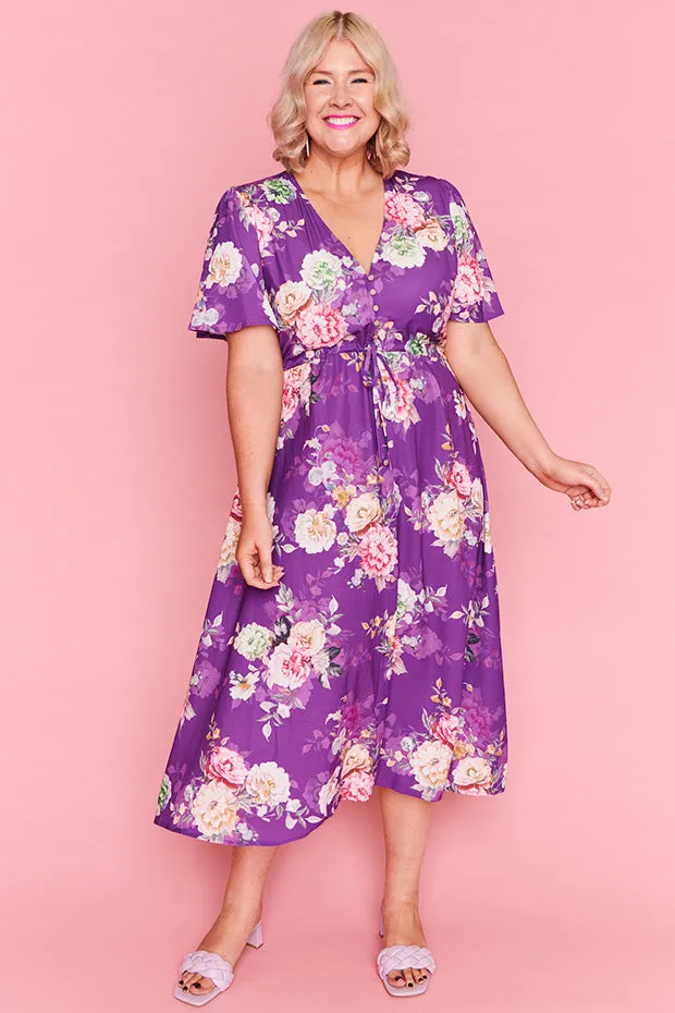 Marley Antique Purple Floral Dress