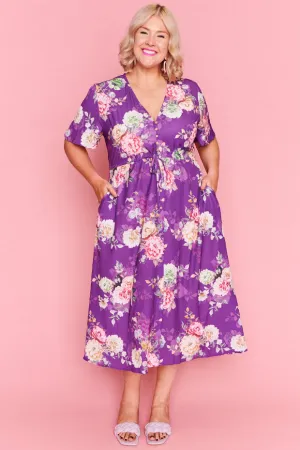 Marley Antique Purple Floral Dress