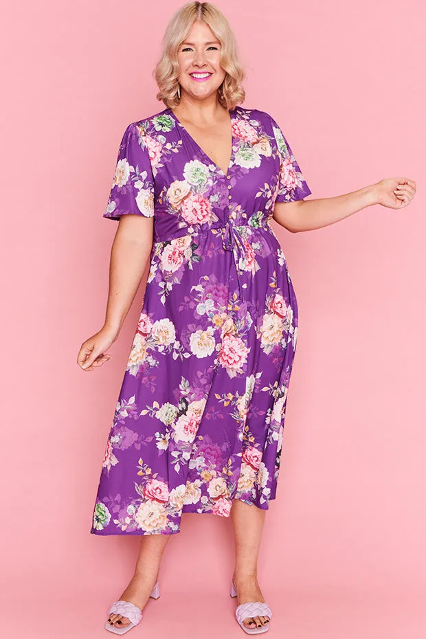 Marley Antique Purple Floral Dress