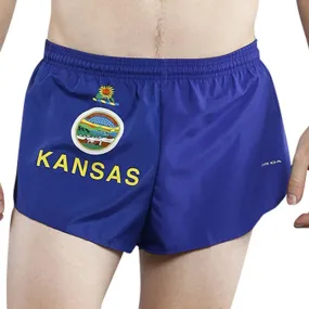 Men's 1" Elite Split Shorts- Kansas