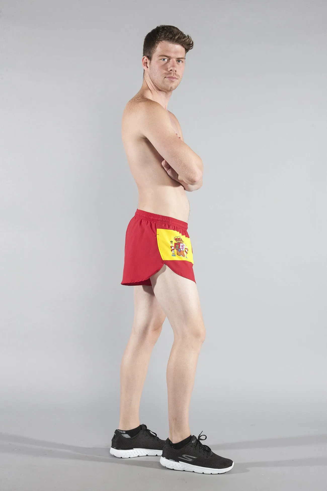 Men's 1" Elite Split Shorts- Spain