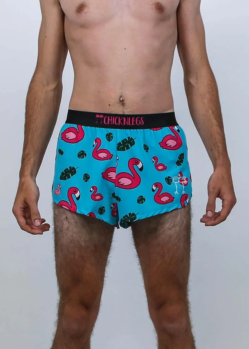 Men's Blue Flamingo 2" Split Shorts