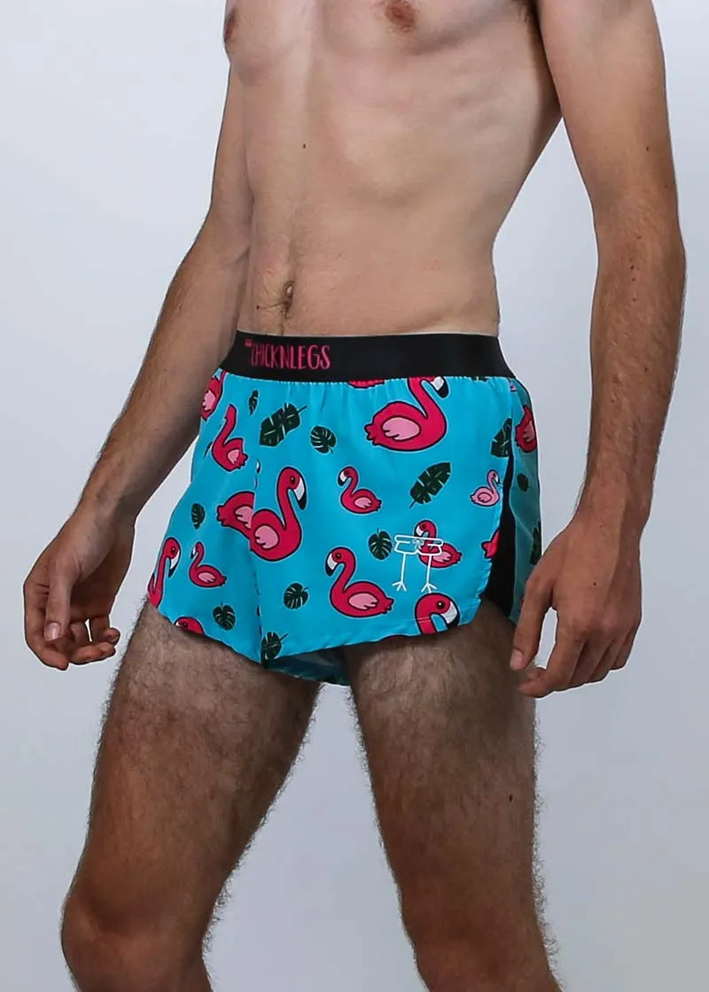 Men's Blue Flamingo 2" Split Shorts