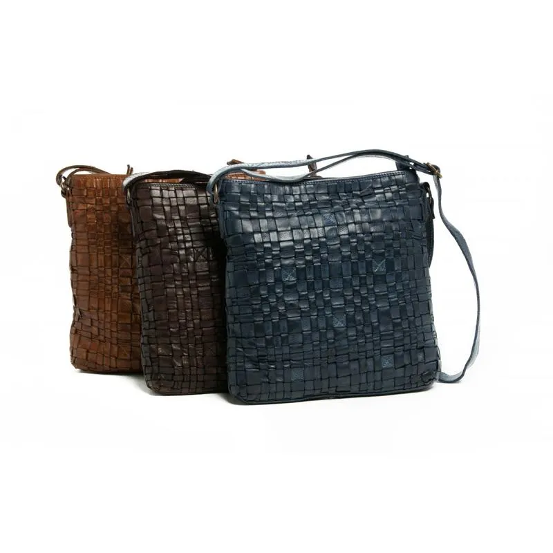 Oran Zara Women's Woven Leather  Crossbody Bag RH33000