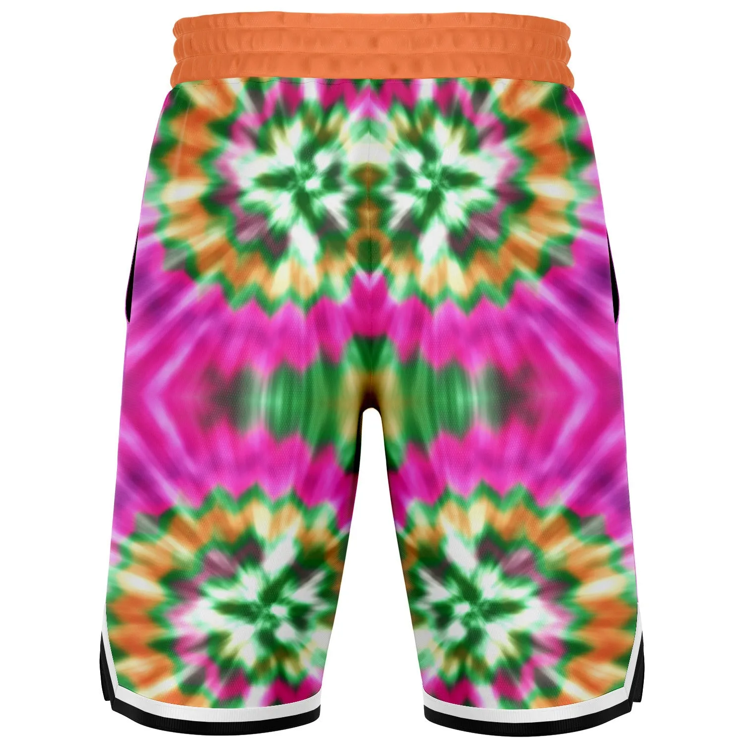 Orange Starburst Unisex Basketball Shorts