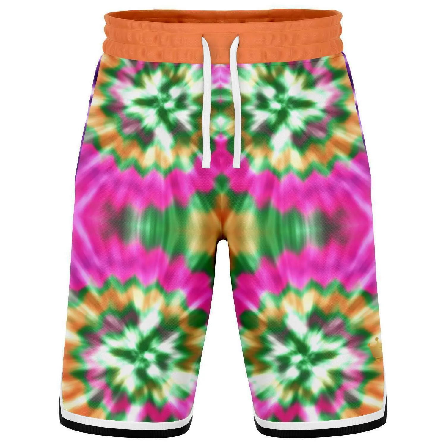 Orange Starburst Unisex Basketball Shorts