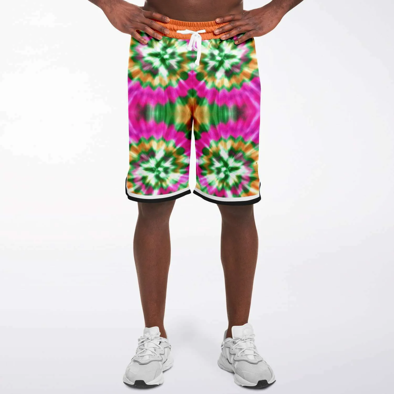 Orange Starburst Unisex Basketball Shorts