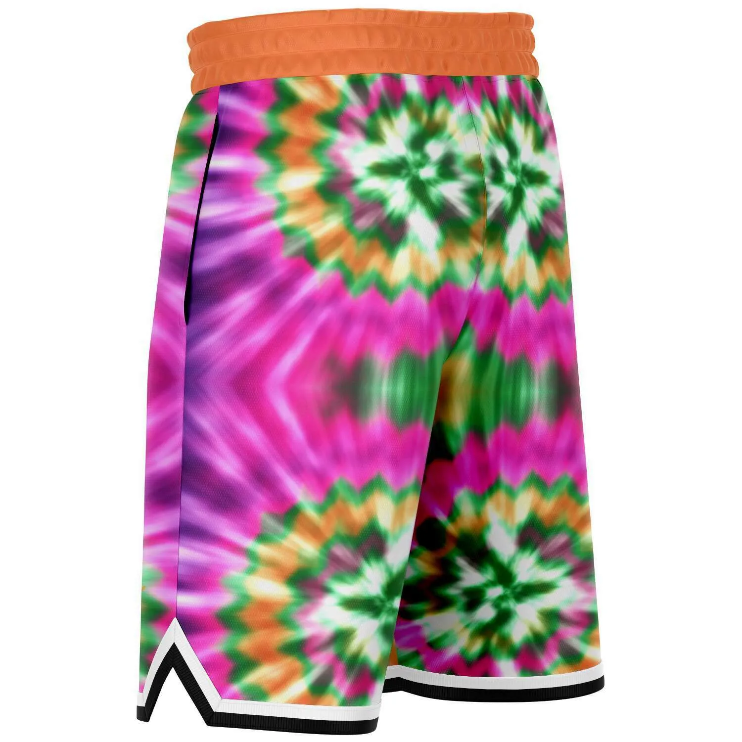 Orange Starburst Unisex Basketball Shorts