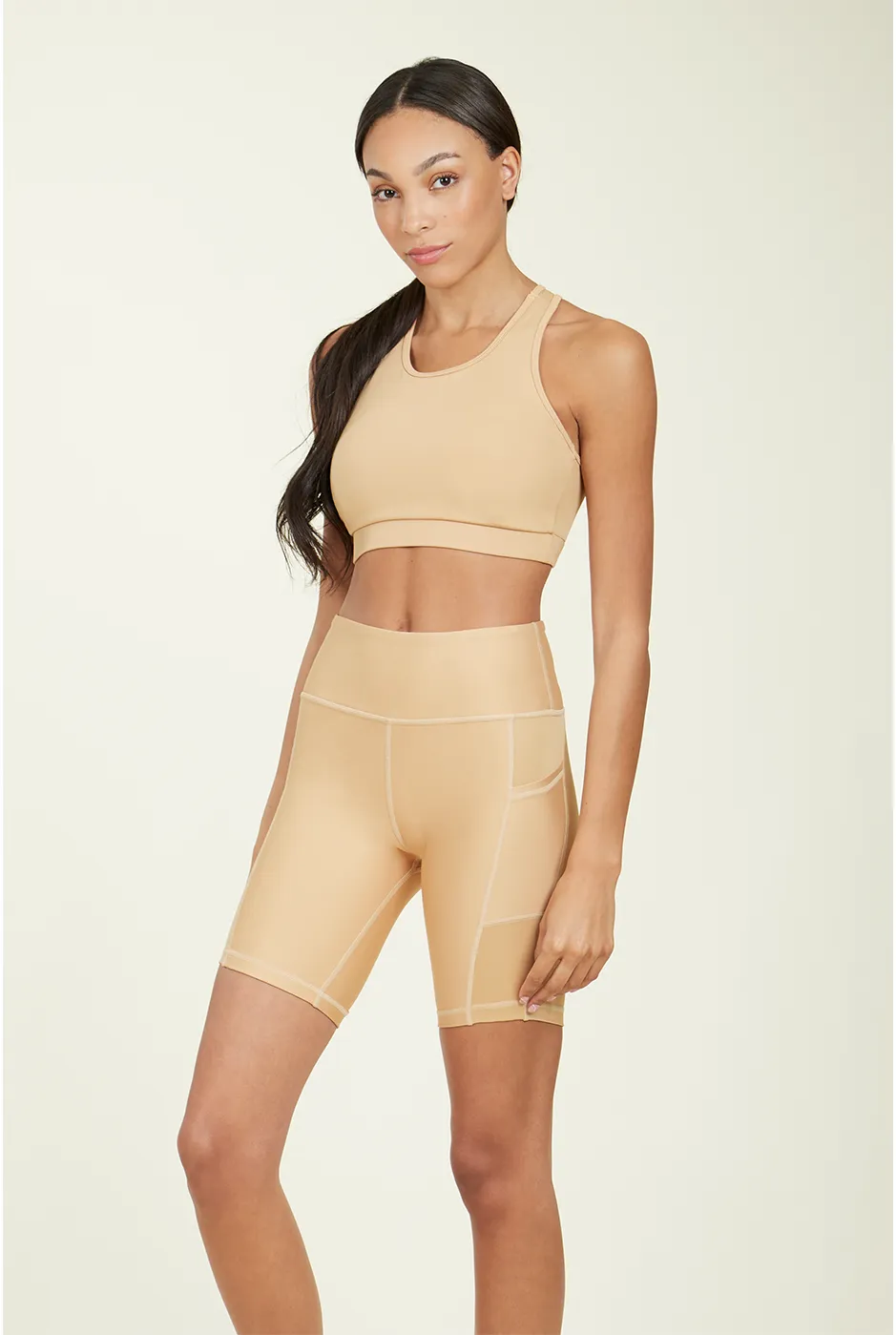 Over-Time Recycled Poly Biker Shorts in Doe