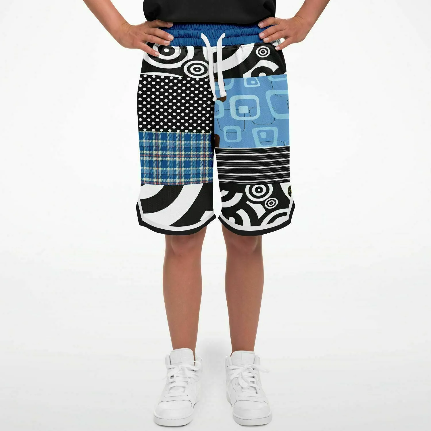 Pacific Palisades Patchwork Plaid Basketball Shorts