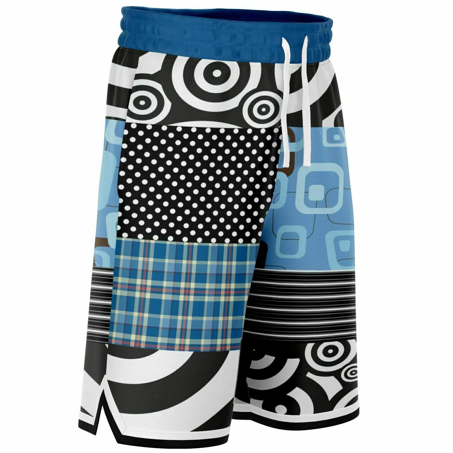 Pacific Palisades Patchwork Plaid Basketball Shorts